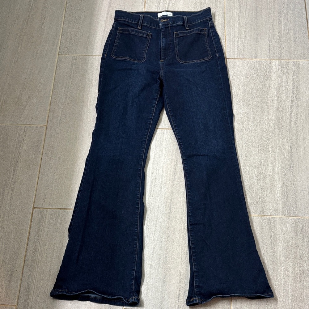 LOFT Dark Blue Wide Leg Jeans Size 8